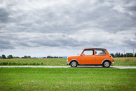 1969 orange Austin Mini "Cooper" with 1275cc engine.