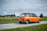1969 orange Austin Mini "Cooper" with 1275cc engine.