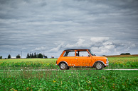 1969 orange Austin Mini "Cooper" with 1275cc engine.