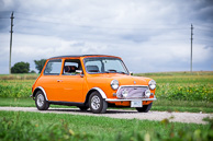 1969 orange Austin Mini "Cooper" with 1275cc engine.