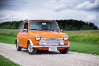 1969 orange Austin Mini "Cooper" with 1275cc engine.