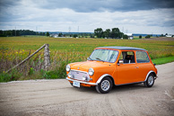 1969 orange Austin Mini "Cooper" with 1275cc engine.