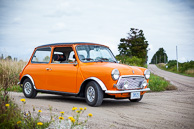 1969 orange Austin Mini "Cooper" with 1275cc engine.